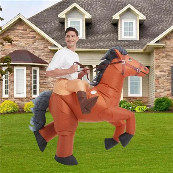 Inflatable Costume Adult,Blow Up Horse Suit,Ride On Halloween Costumes - Picture 2 of 7